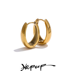 Aros Éclat — aros chunky dorados con acabado espejo oro 18K PVD, vista principal