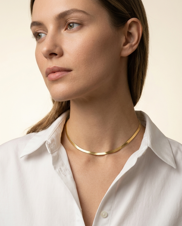 Collar Lía · Gargantilla Herringbone